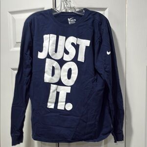 Nike Dark Blue 'Just Do It' Long Sleeve Tee